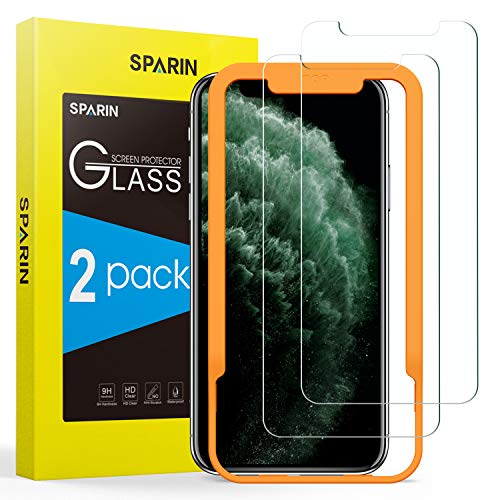 SPARIN 2 Pack Protector de Pantalla Compatible con iPhone 11 Pro, iPhone XS y iPhone X, Sin Cobertura Toda, Cristal Templado con Marco de Alineación SPARIN 2 Pack Protector de Pantalla Compatible con iPhone 11 Pro, iPhone XS y iPhone X, Sin Cobertura Toda, Cristal Templado con Marco de Alineación