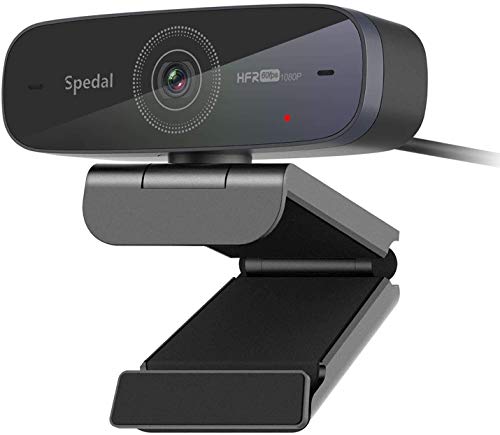 Spedal Stream Webcam 1080P 60fps, Dos Micrófonos Estéreo, Enfoque Automático Streaming Cámara Web para Xbox OBS XSplit Skype Facebook, Compatible con Linux Mac OS Windows 10/8/7