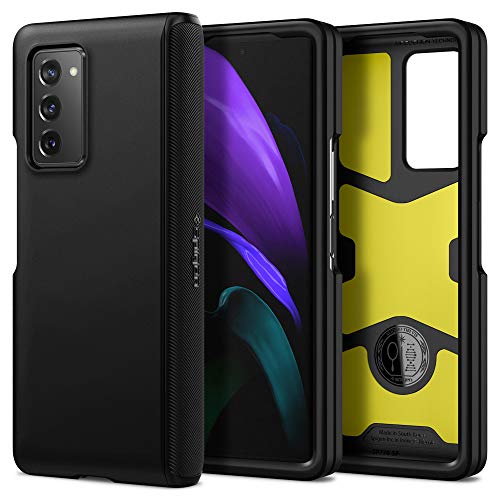 Spigen Funda Slim Armor Pro para Samsung Galaxy Z Fold 2, Almacenar Dos Tarjetas y Dinero - Negro