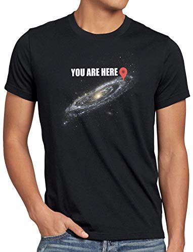 style3 Galaxy - You Are Here Camiseta para Hombre T-Shirt vía láctea navegación, Talla:XL