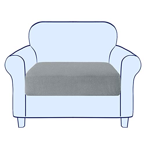 subrtex Funda para Asientos de Sofá Elástica Protector de Cojin de Asiento Separados para Sillón Anti Arañazos (1 Plaza, Gris Claro)