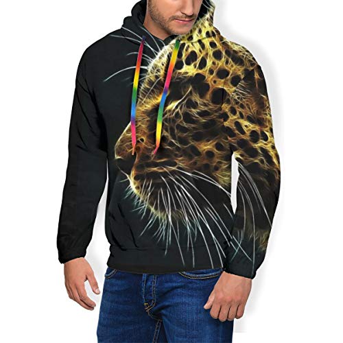 Sudadera con Capucha para Hombre Jaguar con Capucha y Forro Polar Negro Negro (M