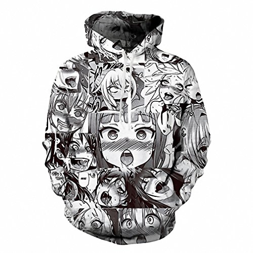 Sudaderas Sudadera Nueva Otoño Invierno Hombre de Manga Larga, Jerseys Gracioso Impresión 3D Chándal Dropship Ahegao Plus Size XXL Sudaderas