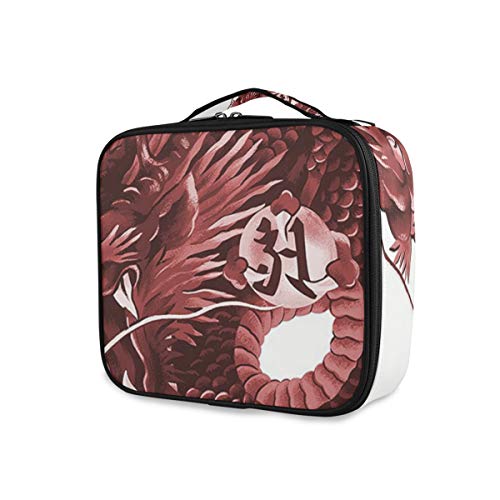 SUGARHE Dragón Japonés Figura Tatsu Símbolo Sacred Folk Noble Monster Theme,Neceser Maquillaje,Bolsa Cosméticos Organizador Brochas Maquillaje Estuches Portátil