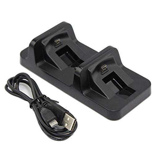 Sunlera Dual USB Cargador Universal inalámbrico Joystick estación de Carga del Soporte del Muelle de Carga de la Base del sostenedor de Compatible con la PS4 Sunlera Dual USB Cargador Universal inalámbrico Joystick estación de Carga del Soporte del Muelle de Carga de la Base del sostenedor de Compatible con la PS4