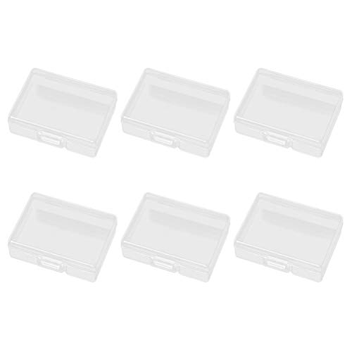 SUPVOX 6 Unids Rectangular Mini Caja de Almacenamiento Transparente de plástico Transparente Transparente Organizador de la colección de Joyas con Tapa para Cuentas aretes Pernos