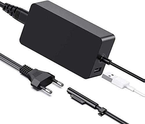 Surface Pro Cargador 44W 15V 2.58A , Surface Pro 3 Pro 4 Pro 6 Pro 7 Pro X Surface Pro 2017 Surface Book Surface Go Surface Laptop 1/2/3 Alimentación Adaptador de Corriente con Puerto del USB y Cable Surface Pro Cargador 44W 15V 2.58A , Surface Pro 3 Pro 4 Pro 6 Pro 7 Pro X Surface Pro 2017 Surface Book Surface Go Surface Laptop 1/2/3 Alimentación Adaptador de Corriente con Puerto del USB y Cable