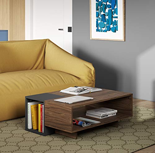 Symbiosis 2490 a0700 X 00 Kube – Mesa Baja (Paneles de partículas/melamina 89 x 34 x 67 cm, Nogal, 89x34x67 cm Symbiosis 2490 a0700 X 00 Kube – Mesa Baja (Paneles de partículas/melamina 89 x 34 x 67 cm, Nogal, 89x34x67 cm