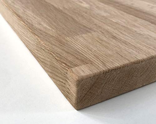 Tablero de Madera Maciza de Roble. Alistonado. Natural, sin Barniz. Para Mesas, Encimeras de Cocina, Baldas, Tablas, Escritorios. Corte a Medida: (Roble 1,9 cm, 80 x 60 cm)