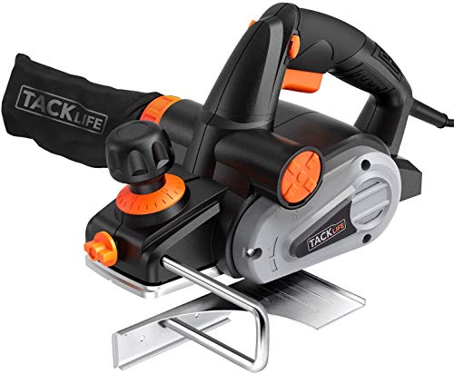 TACKLIFE Cepillo Eléctrico Madera 710W 16500RPM, Ancho de cepillado de 82 mm e Profundidad 2mm, Guía de Corte y Bolsa de Polvo, Cepilladora Eléctrica ideal para el bricolaje | EPN01A