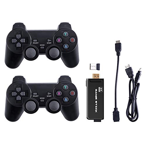 taianle Consola de Juegos Retro USB Consola inalámbrica Game Stick Consola de Videojuegos HD Salida de TV HDMI 4K Regalo de Doble Jugador para Adultos y niños (Controlador y Game Stick(64G))