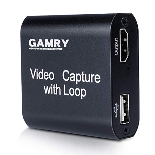 Tarjeta de Captura de Vídeo HDMI con Loop Out, 4K HD 1080P USB 2.0 para Transmisión en Vivo de Transmisión de Vídeo para Juegos, Transmisión, Enseñanza, Videoconferencia