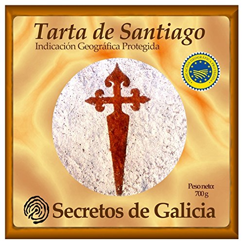 Tarta de Santiago Artesanal 700 g. Certificada por Indicación Geográfica Protegida (IXP) Galicia.