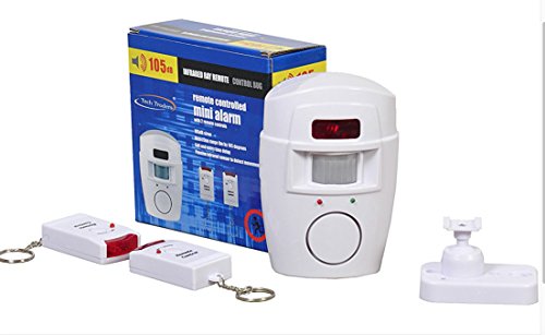 Tech Traders - Alarma con Sensor de Movimiento PIR sin Cables, Incluye 2 mandos a Distancia, Ideal para el hogar, el Garaje o la Caravana, Blanco Tech Traders - Alarma con Sensor de Movimiento PIR sin Cables, Incluye 2 mandos a Distancia, Ideal para el hogar, el Garaje o la Caravana, Blanco