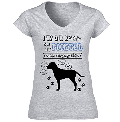teesquare1st Pointer Can Enjoy Life Camiseta para Mujer de Algodon Size Large