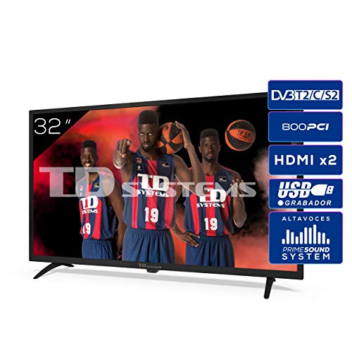 Televisiones 32 Pulgadas HD 3X HDMI, USB, 800 PCI Hz, Grabador Reproductor, DVB-T2/C/S2 Modo Hotel - Televisores TD Systems K32DLK12H Televisiones 32 Pulgadas HD 3X HDMI, USB, 800 PCI Hz, Grabador Reproductor, DVB-T2/C/S2 Modo Hotel - Televisores TD Systems K32DLK12H