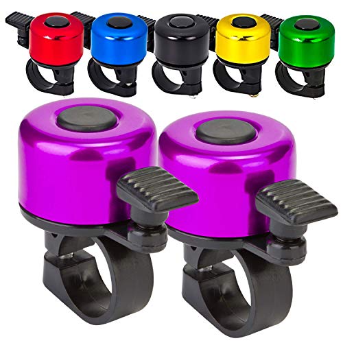 Terra Connect - Timbre para bicicleta (2 unidades), color morado