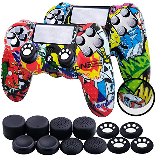 Th-some Fundas para Mando Sony PS4/ PS4 Pro/ PS4 Slim Dualshock 4, Silicona Camuflaje Carcasa Protectora Antideslizante para Play 4/ Playstation 4 (MulticolorB 2 Pcs) Th-some Fundas para Mando Sony PS4/ PS4 Pro/ PS4 Slim Dualshock 4, Silicona Camuflaje Carcasa Protectora Antideslizante para Play 4/ Playstation 4 (MulticolorB 2 Pcs)