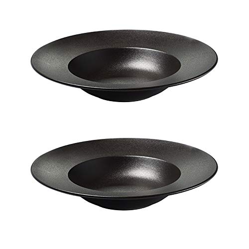 The Taste: Plato gourmet, hondo, 23 cm de diámetro, porcelana, color negro – El original del envío – Juego de 2 The Taste: Plato gourmet, hondo, 23 cm de diámetro, porcelana, color negro – El original del envío – Juego de 2