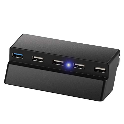 Thlevel 5 Puertos USB Hub para PS4 Slim (1x USB 3.0, 4x USB 2.0), Cargador de Alta Velocidad Splitter Expander para Playstation 4 Slim Thlevel 5 Puertos USB Hub para PS4 Slim (1x USB 3.0, 4x USB 2.0), Cargador de Alta Velocidad Splitter Expander para Playstation 4 Slim