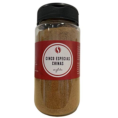TodoEspecias Cinco Especias Chinas, Sin gluten, sin sal ni aditivos, Bote especiero con 2 dosificadores - 130g TodoEspecias Cinco Especias Chinas, Sin gluten, sin sal ni aditivos, Bote especiero con 2 dosificadores - 130g