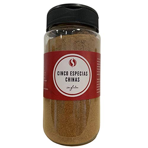 TodoEspecias Cinco Especias Chinas, Sin gluten, sin sal ni aditivos, Bote especiero con 2 dosificadores - 130g