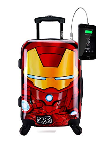 TOKYOTO - Maleta de Cabina Infantil Niños Equipaje de Mano Iron Boy, con Cargador USB, 8000mAh, 55x40x20 cm | Maleta Juvenil, Trolley de Viaje Ryanair, Easyjet | Maleta de Viaje Rígida TOKYOTO - Maleta de Cabina Infantil Niños Equipaje de Mano Iron Boy, con Cargador USB, 8000mAh, 55x40x20 cm | Maleta Juvenil, Trolley de Viaje Ryanair, Easyjet | Maleta de Viaje Rígida