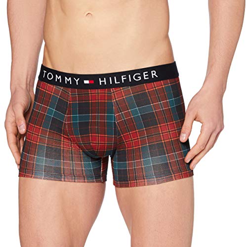 Tommy Hilfiger Trunk Print Ropa Interior, Comprobar Choque Rojo Primario, MD para Hombre