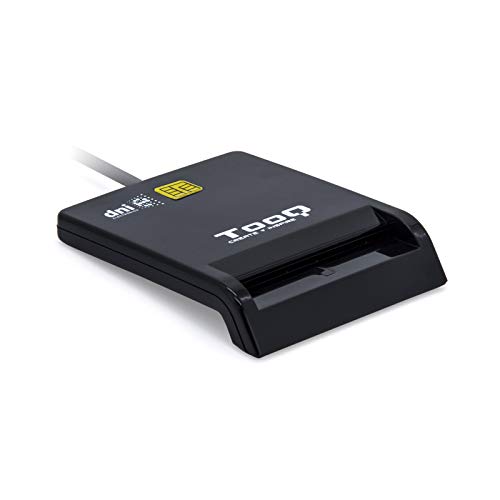 Tooq TQR-210B - Lector Externo de DNI electrónico y Tarjetas Inteligentes (DNIe), USB 2.0, Color Negro y Blanco, 480Mbps.