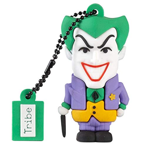 Tribe Warner Bros DC Comics Joker - Memoria USB 2.0 de 16 GB Pendrive Flash Drive de Goma con Llavero