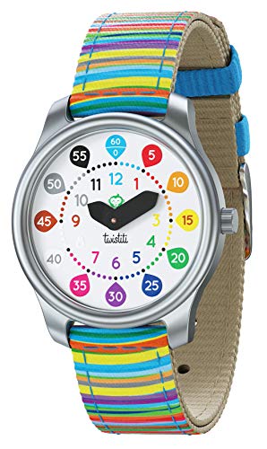 Twistiti Reloj Colorido y Didáctico para los Niños con Esfera Fácil de Leer, Resistente al Agua hasta 50M, Correas Intercambiables