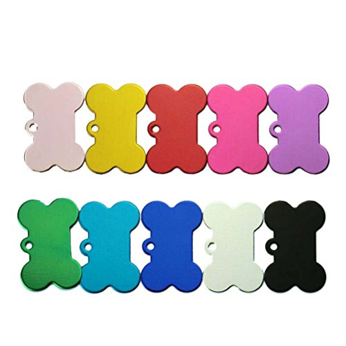 UEETEK Placas de identificación Perro Etiquetas del Mascotas Forma de Hueso para Gatos Perrito 10 Piezas UEETEK Placas de identificación Perro Etiquetas del Mascotas Forma de Hueso para Gatos Perrito 10 Piezas