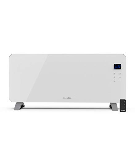 UNIVERSALBLUE | Panel Calefactor de Cristal Templado | 2000W | Color Blanco | 2 Potencias | Control táctil | Pantalla led | Sistema de Seguridad | Termostato Ajustable