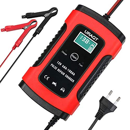 URAQT Cargador de Batería, 6A 12V Mantenimiento Automático e Inteligente con Múltiples Protecciones para Automóviles, Motocicletas, ATVs, RVs, Powersports, Barco URAQT Cargador de Batería, 6A 12V Mantenimiento Automático e Inteligente con Múltiples Protecciones para Automóviles, Motocicletas, ATVs, RVs, Powersports, Barco