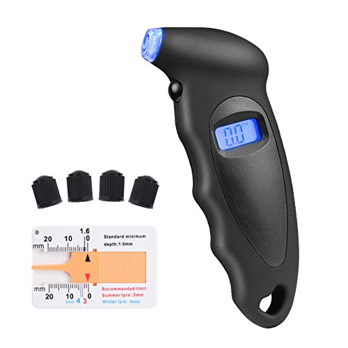 URAQT Manómetro Digital Presión Neumáticos, Manómetro Electrónico de Neumáticos, Medidor de Presión Neumáticos con Pantalla LCD Retroiluminada para Auto,Motocicleta, Bicicleta URAQT Manómetro Digital Presión Neumáticos, Manómetro Electrónico de Neumáticos, Medidor de Presión Neumáticos con Pantalla LCD Retroiluminada para Auto,Motocicleta, Bicicleta
