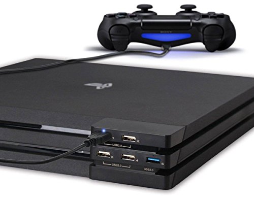 USB Hub for PS4 Pro - ElecGear Central de Expansión de 5-Puertos 3.0 Adaptadores Cargador with Indicador LED for Playstation 4 Pro USB Hub for PS4 Pro - ElecGear Central de Expansión de 5-Puertos 3.0 Adaptadores Cargador with Indicador LED for Playstation 4 Pro