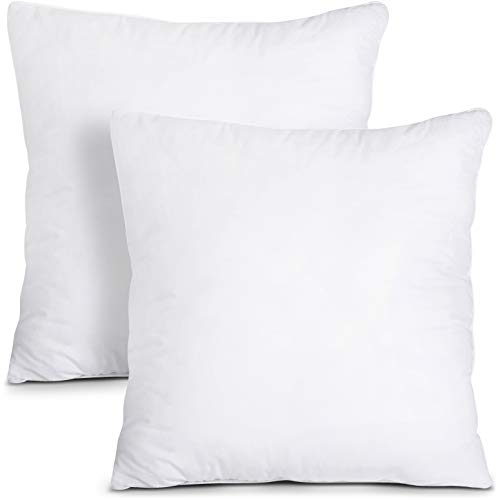 Utopia Bedding Relleno de Cojín 45 x 45 cm (2 Unidades) - Funda de Mezcla de Algodón - Fibra Virgen Siliconada - Almohadas de Sofá (Blanco)