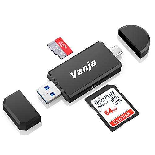 Vanja USB 3.0 Lector de Tarjetas, USB Tipo C SD/MicroSD Lector de Tarjetas Adaptador OTG para MacBook Pro, MacBook, iMac, Samsung S10/S9/S8, Huawei P30/P20/P10/Mate 20/10 Vanja USB 3.0 Lector de Tarjetas, USB Tipo C SD/MicroSD Lector de Tarjetas Adaptador OTG para MacBook Pro, MacBook, iMac, Samsung S10/S9/S8, Huawei P30/P20/P10/Mate 20/10
