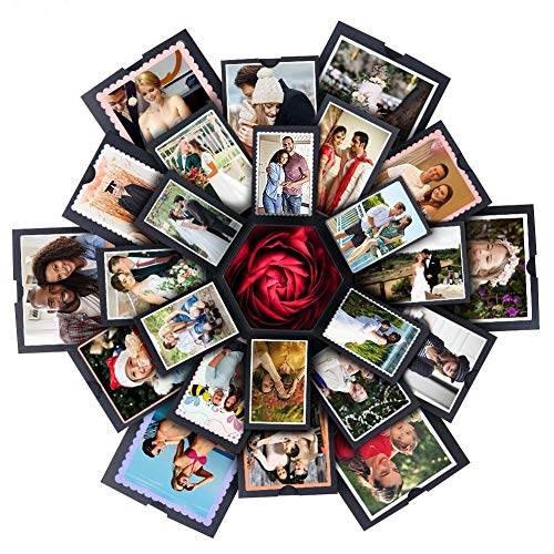 VEESUN Caja de Regalo Creative Explosion Box 6 Caras, DIY Álbum de Fotos Scrapbook Caja, San Valentin Navidad Regalos Originals Artesanales Mujer Hombre Novio Niña Niños, Negro VEESUN Caja de Regalo Creative Explosion Box 6 Caras, DIY Álbum de Fotos Scrapbook Caja, San Valentin Navidad Regalos Originals Artesanales Mujer Hombre Novio Niña Niños, Negro