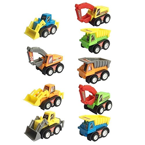 Vehículos de Construcción Mini Coches Juguetes Niños Set de Camiones Niña 3 4 5 Años (9 Pedazos)