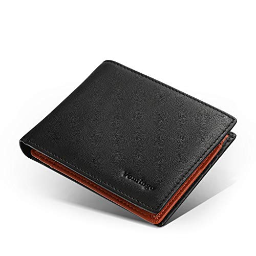Vemingo Carteras de Hombre Cuero Genuino de Vaca con Bolsillo de Moneda/Monedero con RFID Bloqueo para Tarjetas de Crédito Portamonedas Ligeros para Hombre/Adolescente (Xb-063 Negro Naranja) Vemingo Carteras de Hombre Cuero Genuino de Vaca con Bolsillo de Moneda/Monedero con RFID Bloqueo para Tarjetas de Crédito Portamonedas Ligeros para Hombre/Adolescente (Xb-063 Negro Naranja)