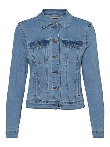 Vero Moda Vmhot SOYA LS Jacket Mix Noos Chaqueta, Azul (Light Blue Denim Light Blue Denim), 38 (Talla del Fabricante: Small) para Mujer