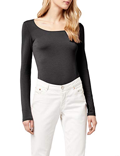 VERO MODA VMMAXI MY LS SOFT LONG U-NECK NOOS, Camisa Manga Larga Mujer, Negro (Black), 36 (Talla del fabricante: Small)