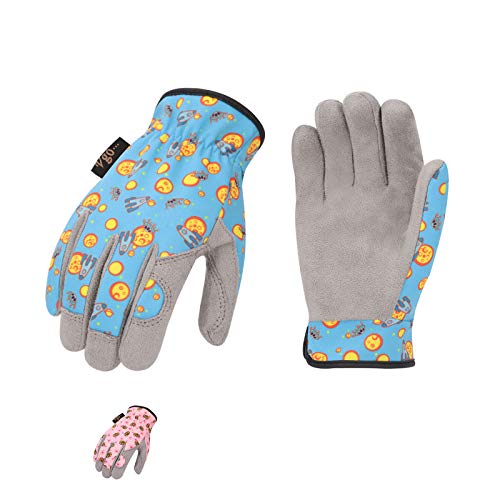 Vgo 2 Pares 6-7 Edad Guantes para Niños de Cuero Sintético Suave para Trabajo Liviano, Jardinería, Alta Destreza, Transpirabilidad, Cómodo (Talla L, Azul & Rosa, KID-MF7362) Vgo 2 Pares 6-7 Edad Guantes para Niños de Cuero Sintético Suave para Trabajo Liviano, Jardinería, Alta Destreza, Transpirabilidad, Cómodo (Talla L, Azul & Rosa, KID-MF7362)