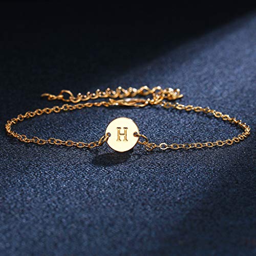 VIccoo Brazalete de Disco Inicial de la Letra del Alfabeto Oro Modificado para requisitos particulares Pulsera de la Amistad de la A a la Z VIccoo Brazalete de Disco Inicial de la Letra del Alfabeto Oro Modificado para requisitos particulares Pulsera de la Amistad de la A a la Z