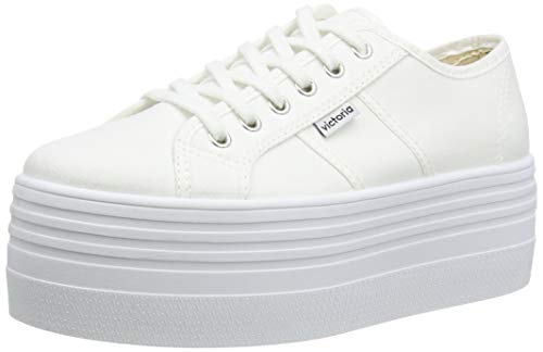 Victoria Barcelona Doble Lona Monocromo, Zapatillas Unisex Adulto, Blanco (Blanco 20), 36 EU