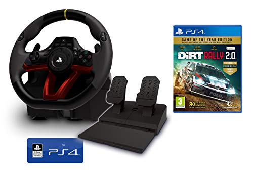 Volante y Pedales PS4 Inalámbrico [Nuevo Modelo] Licencia Oficial Sony Playstation 4 + Dirt Rally 2.0 GOTY