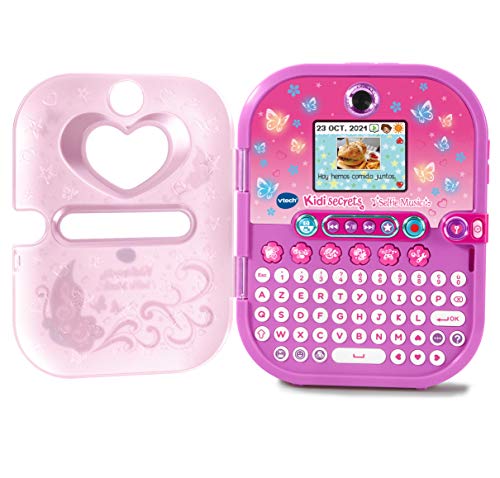 VTech - KidiSecrets Selfi Music, Diario personal electrónico con doble cámara para fotos y vídeos, reproductor de música, agenda, reconocimiento facial, más de 20 actividades y funciones (80-163622)