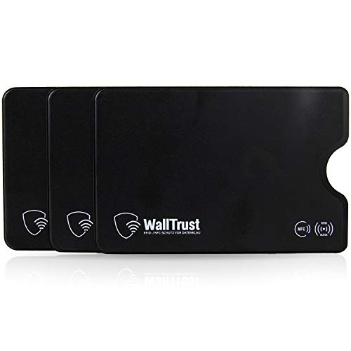 WallTrust Funda Protectora RFID para Tarjetas de crédito, Juego de 3, Negro WallTrust Funda Protectora RFID para Tarjetas de crédito, Juego de 3, Negro