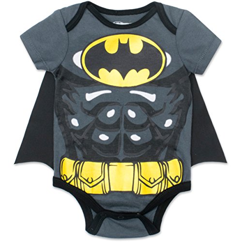 Warner Bros. - Body con Capa de Batman para Bebé Niño Recién Nacido Gris